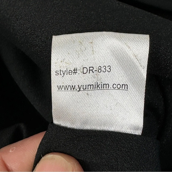 Yumi Kim Carla Silk Wrap Dress in Black Size Small - Picture 8 of 9